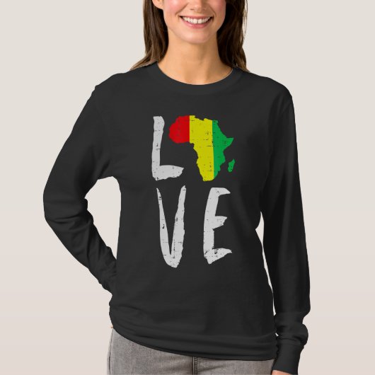 Love Africa Black History Month African American M Tシャツ (正面)