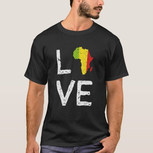 Love Africa Black History Month African American M Tシャツ (正面)