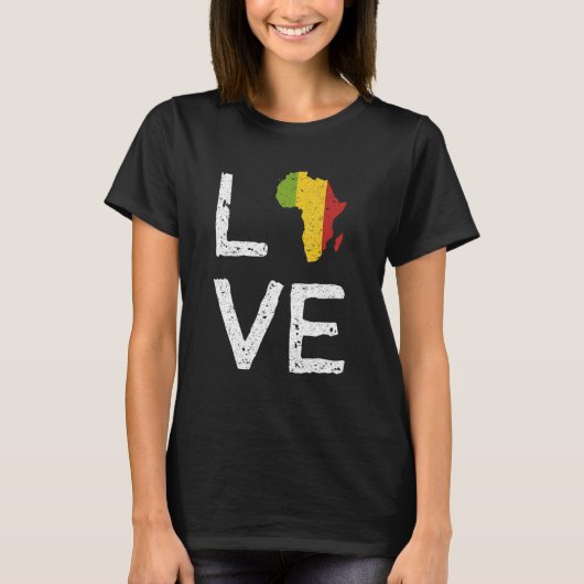 Love Africa Black History Month African American M Tシャツ (正面)