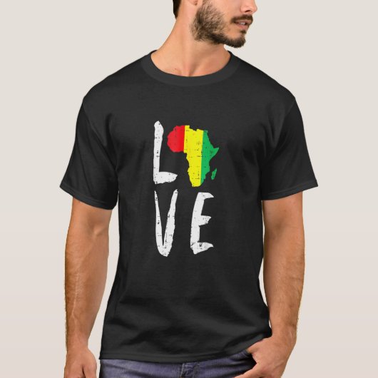 Love Africa Black History Month African American M Tシャツ (正面)