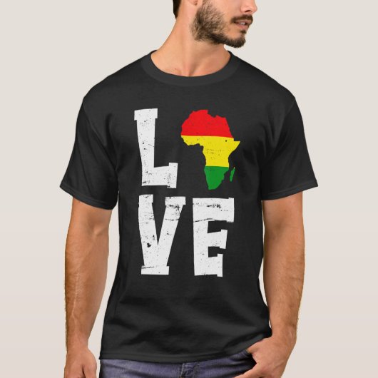 Love Africa Black History Month African American M Tシャツ (正面)