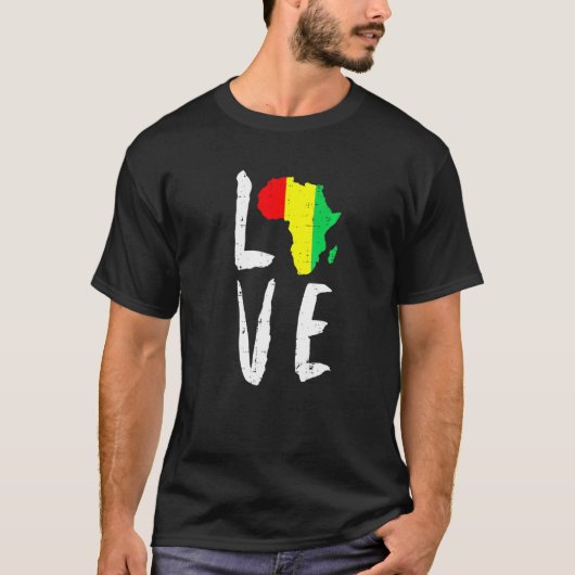 Love Africa Black History Month African American M Tシャツ (正面)