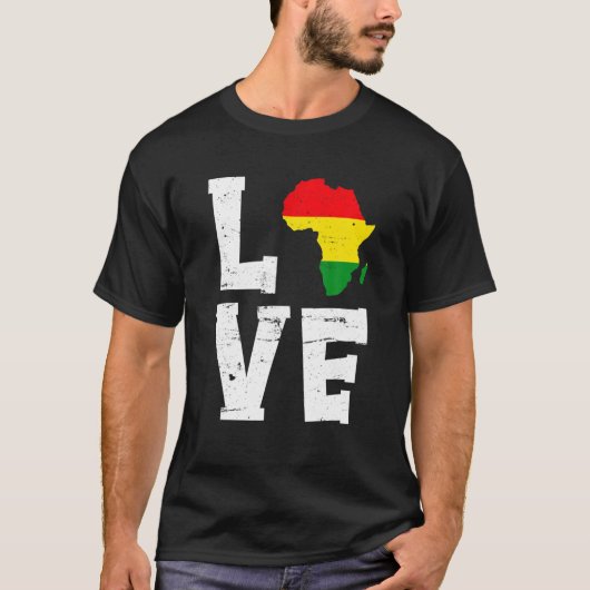 Love Africa Black History Month African American M Tシャツ (正面)