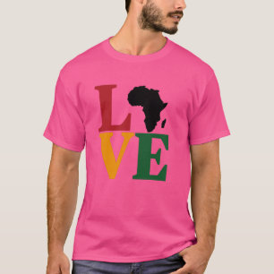 Love Africa Black History Month Human Rights Map o Tシャツ