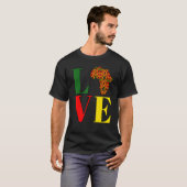 Love Africa Kente Afrocentric Black History Month  Tシャツ (正面フル)