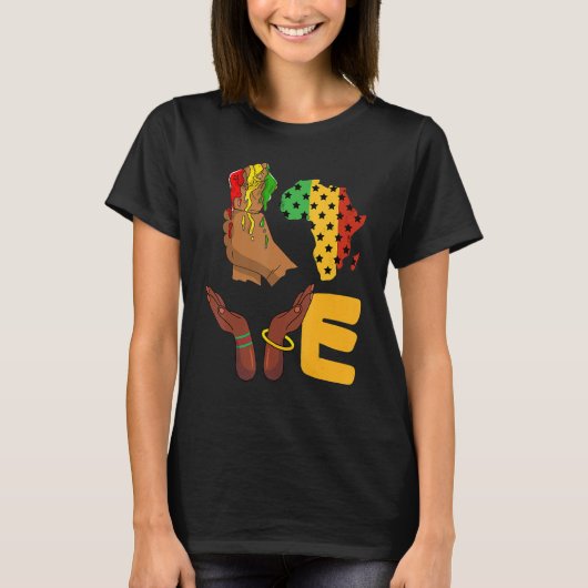 Love Africa Map Melanin African Continent American Tシャツ (正面)