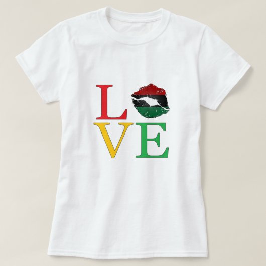 LOVE Afrocentric Lips Tシャツ (デザイン正面)