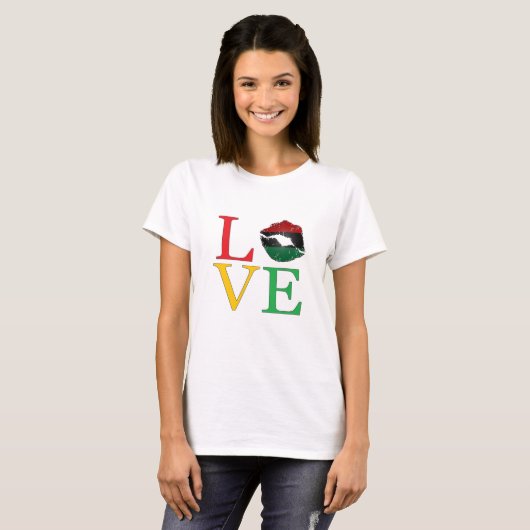 LOVE Afrocentric Lips Tシャツ (正面フル)