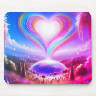 Love All Over the World on Colorful Desktop/Laptop マウスパッド