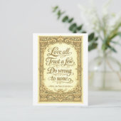 "Love All, Trust a Few" Shakespeare ポストカード (スタンド正面)