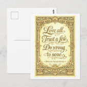 "Love All, Trust a Few" Shakespeare ポストカード (正面/裏面)