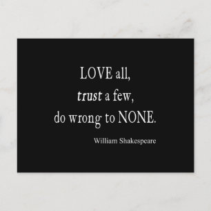 Love All Trust Must Wrong Noneシェークスピア引用文 ポストカード