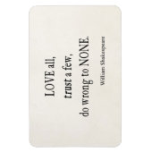 Love All Trust Must Wrong Noneシェークスピア引用文 マグネット (縦)