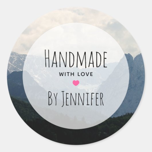 Love Alpine Mountainsで手作り自然写真 ラウンドシール (正面)