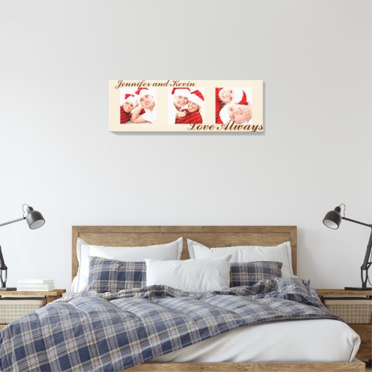 Love Alwaysカスタムトリプチフォトアートトゥーペキャンバス キャンバスプリント (インサイチュ (寝室))