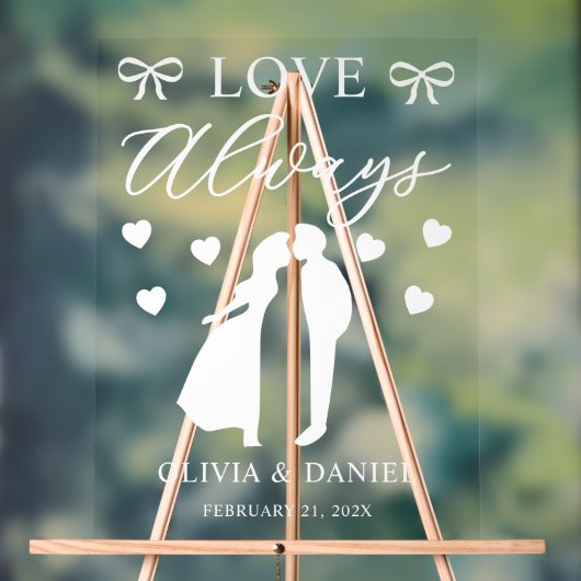 Love Always Custom Wedding アクリルサイン (ニュートラル)