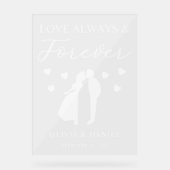 Love Always & Forever Personalized Wedding アクリルサイン (正面)