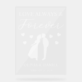 Love Always & Forever Personalized Wedding アクリルサイン