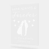 Love Always & Forever Personalized Wedding アクリルサイン (傾斜)