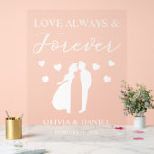 Love Always & Forever Personalized Wedding アクリルサイン (ウェディング)