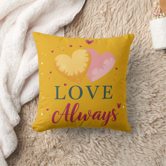 “Love Always” Heart Pillow クッション (ブランケット)