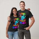 Love Always Wins Asl Deaf Awareness Gay Pride Lgbt Tシャツ (ユニセックス)