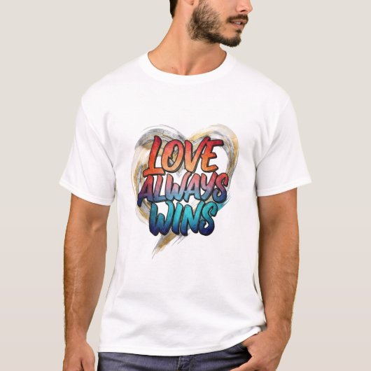 Love Always Wins – Inspirational Quote T-Shirt Tシャツ (正面)