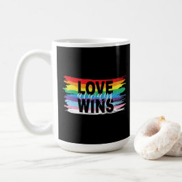 LOVE always WINS, LGBTQIAプライド国旗 コーヒーマグカップ