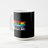 LOVE always WINS, LGBTQIAプライド国旗 コーヒーマグカップ (正面左)
