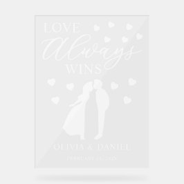 Love Always Wins Personalized Wedding アクリルサイン