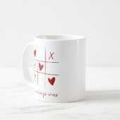 Love Always wins Quote l Red Heart Playful  コーヒーマグカップ (正面左)