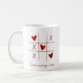 Love Always wins Quote l Red Heart Playful  コーヒーマグカップ (左)