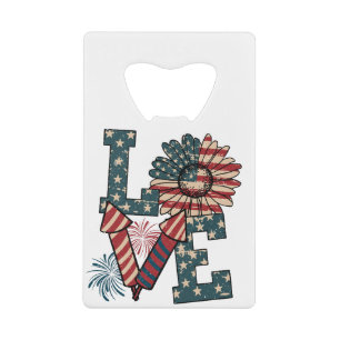 LOVE America独立記念日 クレジットカード栓抜き