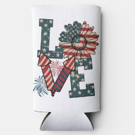 LOVE America独立記念日 スリム缶クーラー