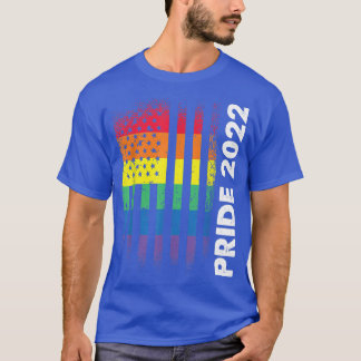 Love American Flag Rainbow USA Gay LGBTQ LGBT Prid Tシャツ
