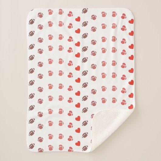 Love American Football - Gridiron Fansハート シェルパブランケット (正面)