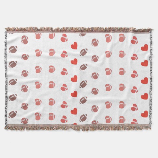 Love American Football - Gridiron Fansハート スローブランケット (正面)