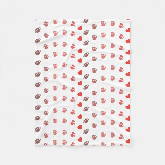 Love American Football - Gridiron Fansハート フリースブランケット (正面)