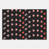 Love American Football - Gridiron Fansハート ラッピングペーパーシート (正面2)