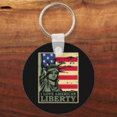 Love American Liberty 7月の独立記念日 キーホルダー (正面)