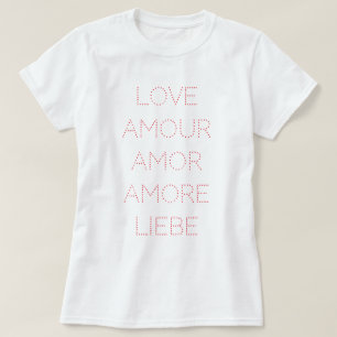 Love Amour Amor Amore Liebe,赤,カスタマイズ可能 Tシャツ