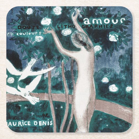 Love (Amour)、Maurice Denis スクエアペーパーコースター (正面)