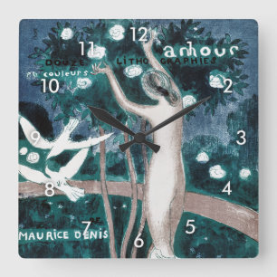 Love (Amour)、Maurice Denis スクエア壁時計