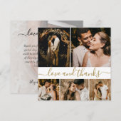 Love and 感謝してい 5 Photo Collage's 結婚 Thank You サンキューカード (正面/裏面)