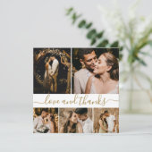 Love and 感謝してい 5 Photo Collage's 結婚 Thank You サンキューカード (スタンド正面)