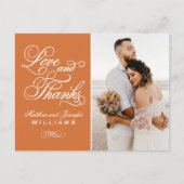 Love and 感謝してい Orangeの写真結婚ありがとう ポストカード (正面)