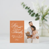Love and 感謝してい Orangeの写真結婚ありがとう ポストカード (スタンド正面)
