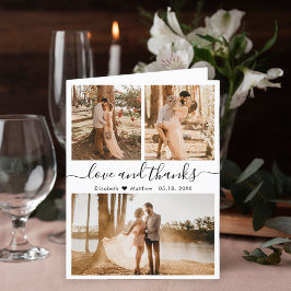 Love and 感謝してい Photo Collageの結婚感謝 サンキューカード