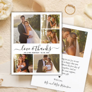 Love and 感謝してい Photo Collageの結婚感謝 チラシ