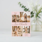 Love and 感謝してい Photo Collageの結婚感謝 ポストカード (スタンド正面)